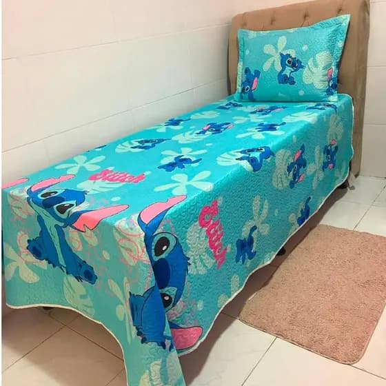 Kit Cobre Leito Infantil Solteiro 2 Peças 1,60 x 2,50 Com Fronha Personagens Menino Menina