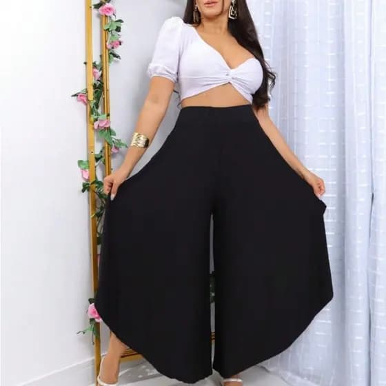 Calça Godê Pantacourt Feminina em Malha Viscolycra – Estilo Mid e Plus Size 38 ao 52 Veste