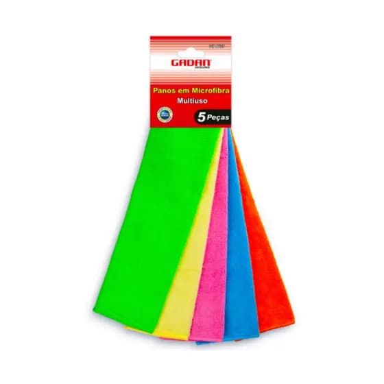 Kit 5 Panos Microfibra 35x35cm Alta Absorção Anti Risco Limpeza Automotiva Carro