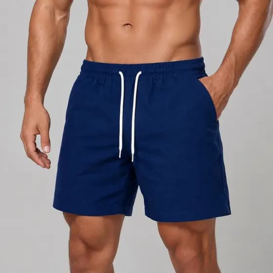 Short Linho Básico Masculino Mauricinho Casual Slim com Bolso