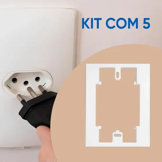 Kit 5 Prolongadores para Caixa 4x2 Acessório Embutir ou Sobrepor Cor Branco