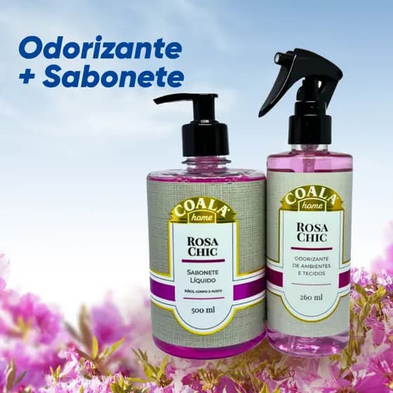 Kit Odorizante de Tecidos + Sabonete Líquido Aromatizador Spray Perfumado 260ml 500ml