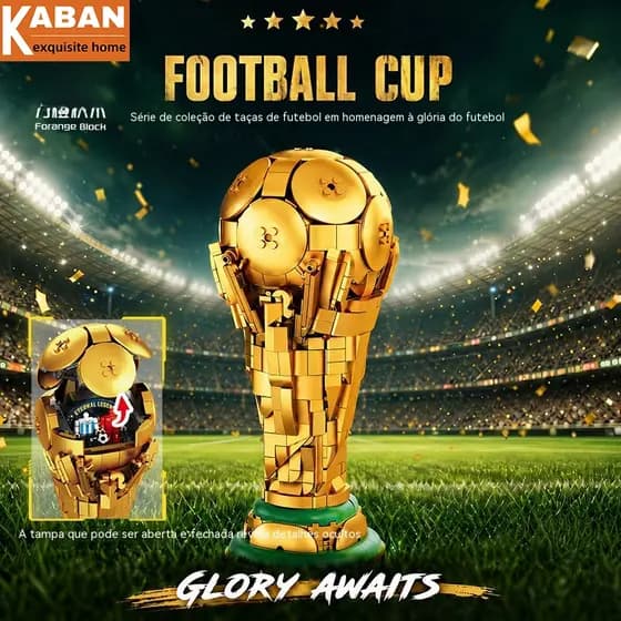 2026 Copa Do Mundo Troféu Blocos De Construção Modelo Colecionável Fãs De Futebol Presente Campeão Lembrança Tijolos Bri