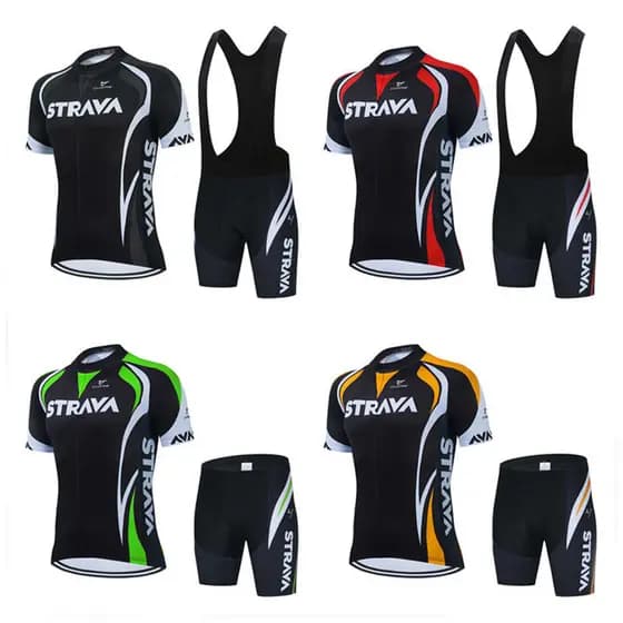 Strava Conjunto De Camisa De Bicicleta Respirável Uniforme Secagem Rápida Roupas Ciclismo MTB Maillot Ropa