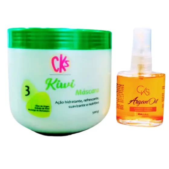Máscara de Nutrição KIWI , CKS 500ml + Reparador de Pontas ARGAN 30ml