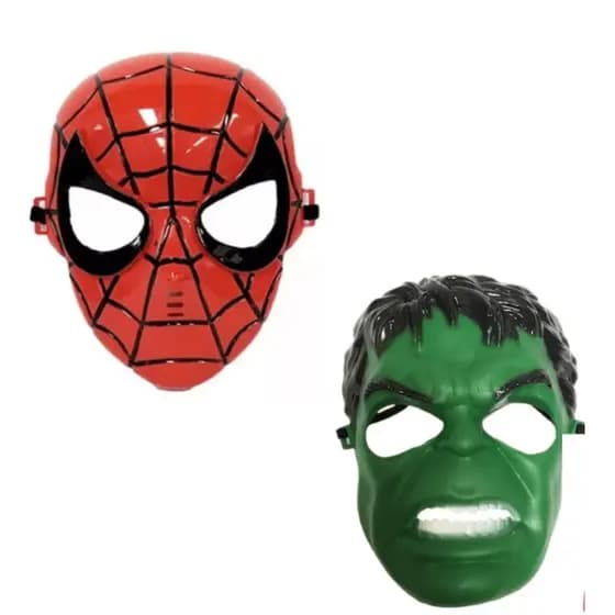 Kit 2 Mascara Homem Aranha e Hulk Infantil Heróis- Envio Imediato