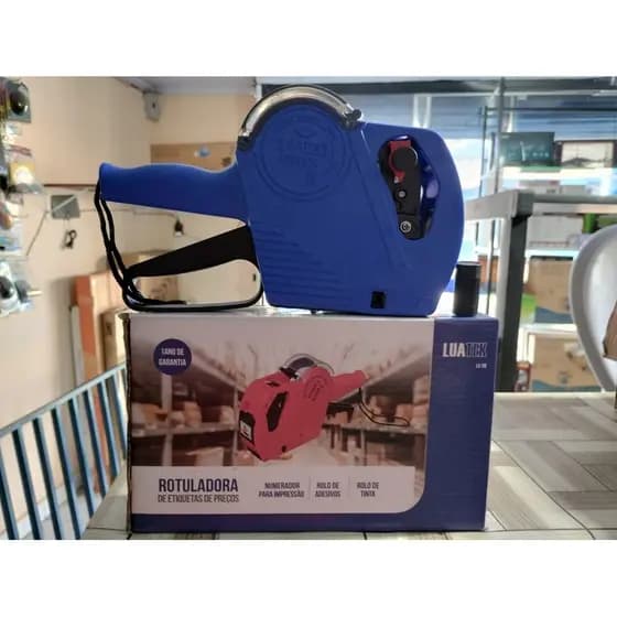 Etiquetadora Manual De Preços 8 Dígitos + Refil + Etiquetas - Azul