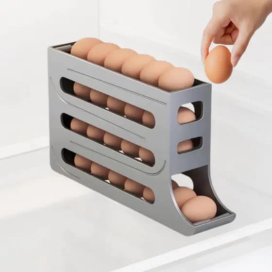 Porta Ovos Rolante 4 Andares – Organizador de Geladeira para 25 a 30 Ovos