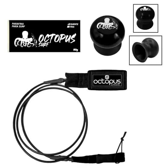 Leash Strep Prancha De Surf 6´ x 6mm + Parafina 80gr + Raspador de parafina