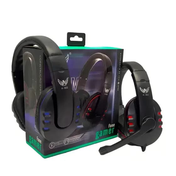 Headset Gamer LED RGB Vermelho - Conforto, Áudio Superior e Iluminação RGB