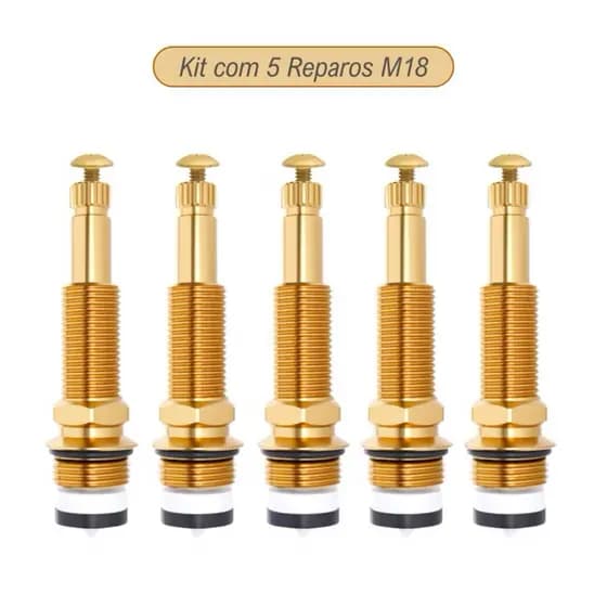 Kit 5 Cabeçotes 1416 Metálicos para Registro de Chuveiro/Torneira – Alta Durabilidade