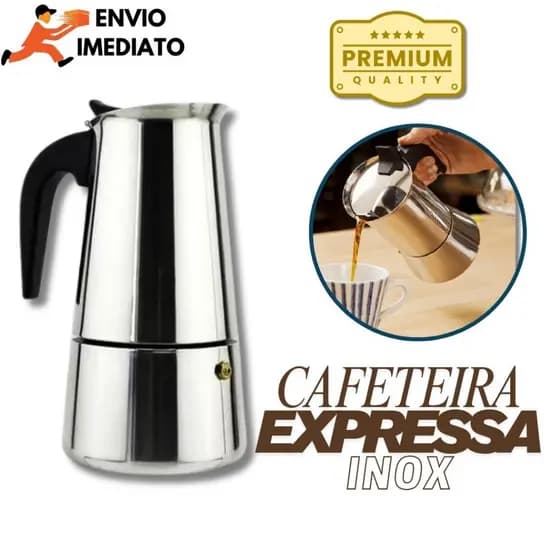 Maquina de Café Cafeteira Italiana Expresso e Moka em Inox 9 Xícaras