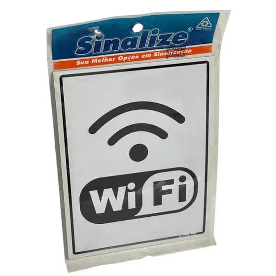 Placa Auto Adesiva SINALIZE Internet Wi-Fi 15 x 20cm