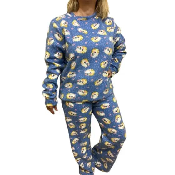 Pijama Adulto Soft Presente Presente DIA Dos Namorados Unissex Quentinho Manga Longa
