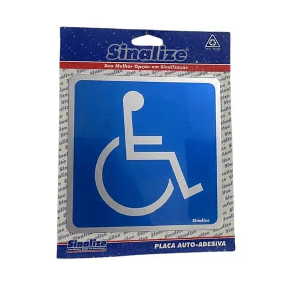 Placa Sinalize Acesso Deficiente Físico Sinalize 15x15cm