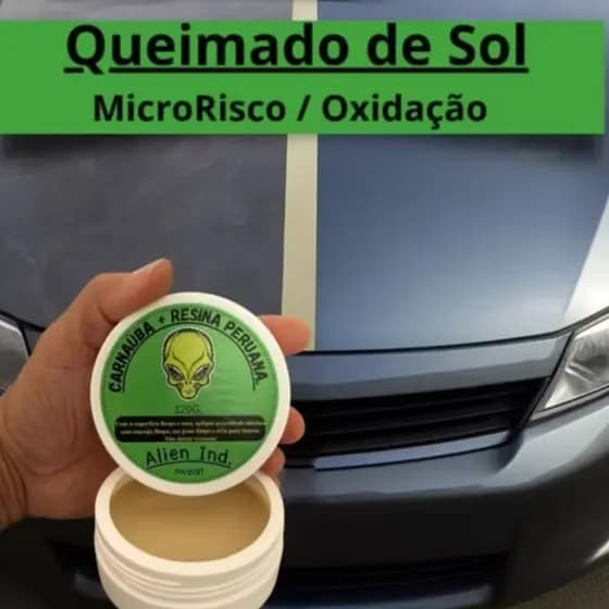 Cera Alien Ind Automotiva Queimado Riscos Auto Brilho Polimento Carnaúba 120G