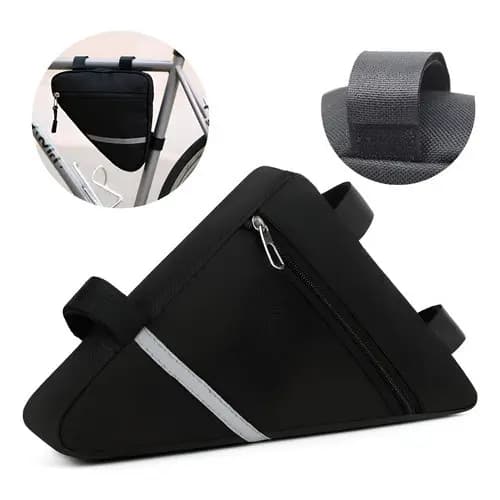 Bolsa Quadro Triangular Bike Impermeável, Perfeito para Ciclismo, Refletiva, Preto, Case Bag