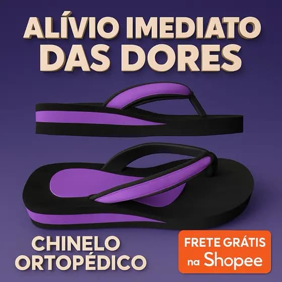 SANDÁLIA CHINELO ORTOPÉDICO FEMININO DE BORRACHA ORIGINAL PARA ESPORÃO