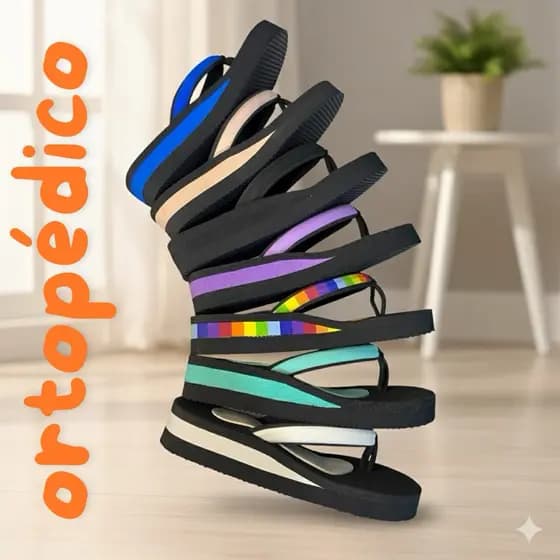 Chinelo ortopédico feminino confortavel e antderrapante para fascite plantar e esporao