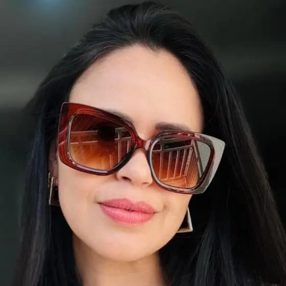Óculos de Sol Feminino Quadrado com Lente Degradê | Estilo Retrô Luxo – Benne Store