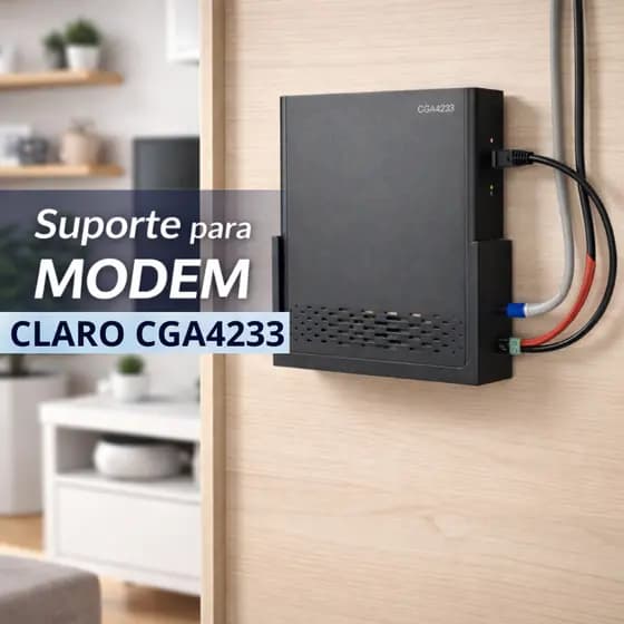 Suporte para Modem de Parede – Organizador WiFi com Ventilação, Fácil Instalação e Gestão de Cabos