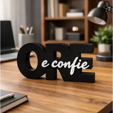 Letreiro Decorativo Ore e Confie Moderno para Sala Quarto Escritório Ideal para Decoração de Casa e Presente Especial
