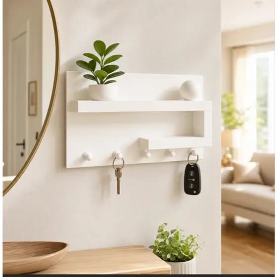 Kit Prateleira no Porta Chaves Organizador com Ganho – Design Moderno em MDF