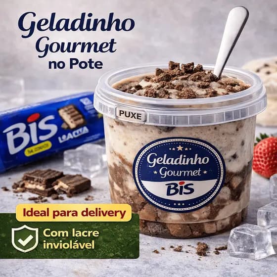Potes Redondo com Lacre 220ml Bolo No Pote