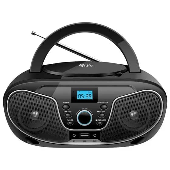 Cd Player Bluethooth Radio Boombox Portatil Usb Fm Digital