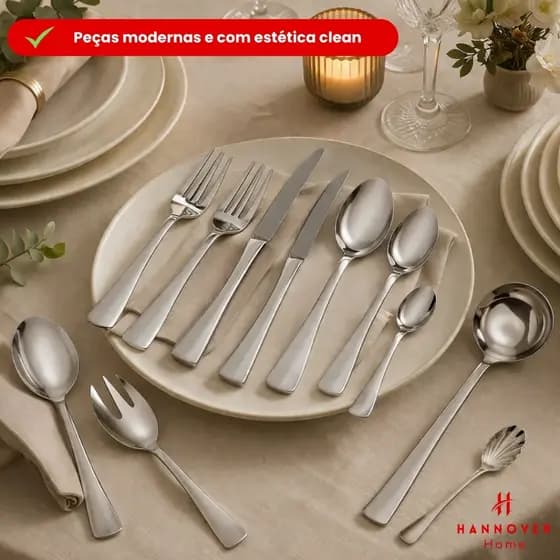 Faqueiro 101 Peças Wolff Aço Inoxidável Kit Completo Premium Faqueiro Elegante com Estojo Presente