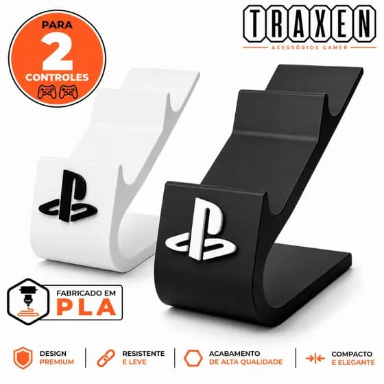 Suporte Duplo Controle Playstation 5 PS4 PS5 Organizador Gamer Premium