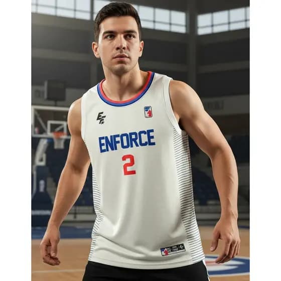 Camiseta Regata de Basquete Academia Treino Musculação Confortavel Branca Vermelho