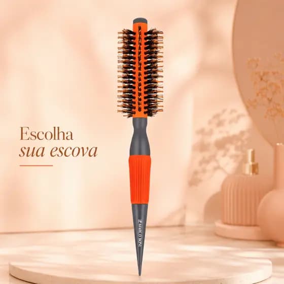 Escova Profissional Thermal Ceramic 65mm Orange Modeladora Secagem Rápida Anti Frizz