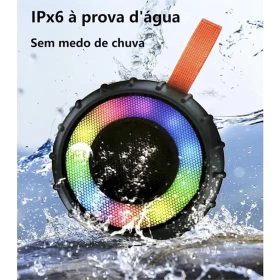Caixa de Som Bluetooth Kapbom KA-8556 5W à Prova D'Água – Som Potente, Portátil e Conexão Rápida