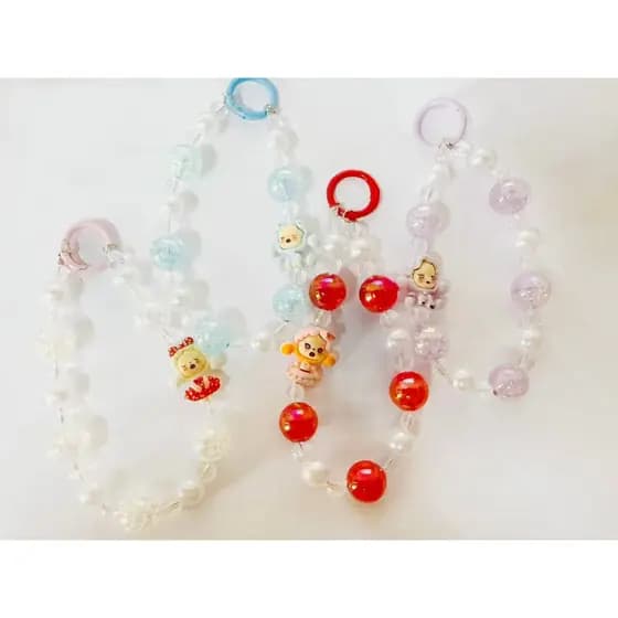 Correntinha Alça para Capinha Cordinha de Celular de Miçangas Colorido