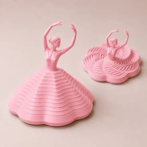 Bailarina Giratória 360° Decorativa Impressa em 3D | Enfeite de Mesa