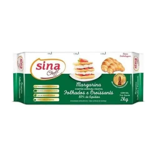 Margarina para folhados 2kg Sina Chef