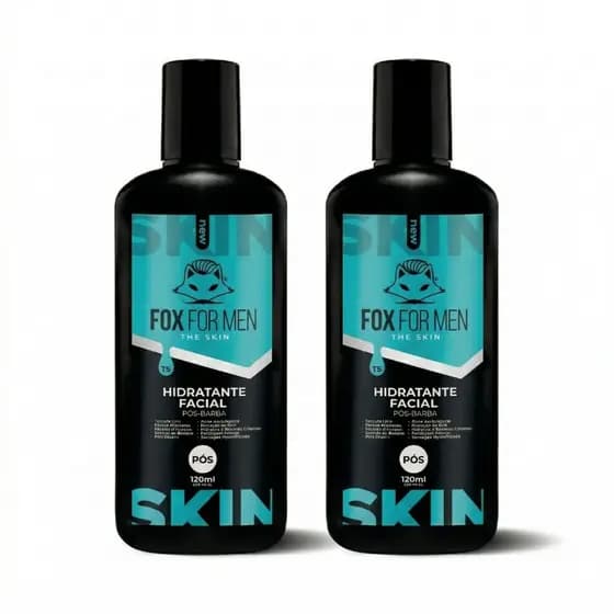 Kit 2 Pós-Barba Fox For Men 120g Hidratação Imediata Aloe Vera Pele Macia
