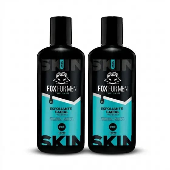 Kit 2x Esfoliante Facial Pré-Barba Fox For Men 120g | Limpeza Profunda