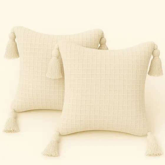 Kit 2 Capas Almofadas Algodão Luxo 45x45 - Decoração Rápida E Aconchegante