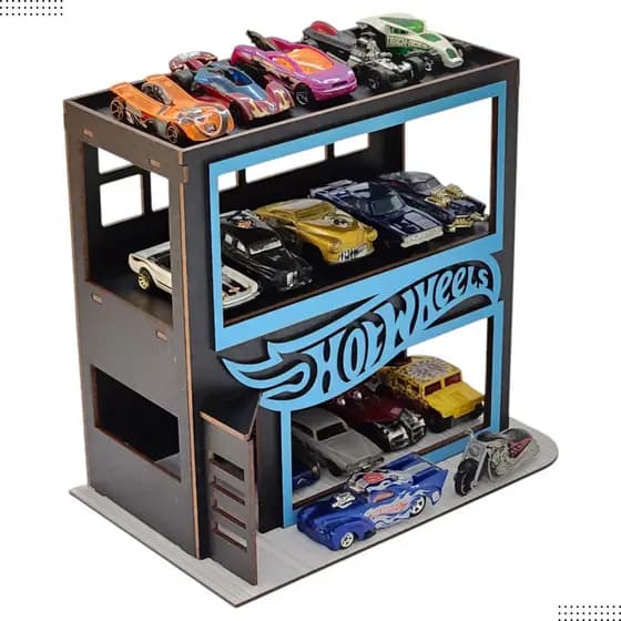 Porta HotWhels Garagem para Carrinhos Expositor