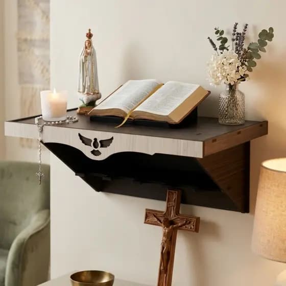 Altar Católico de Parede com Suporte de Bíblia Promoção