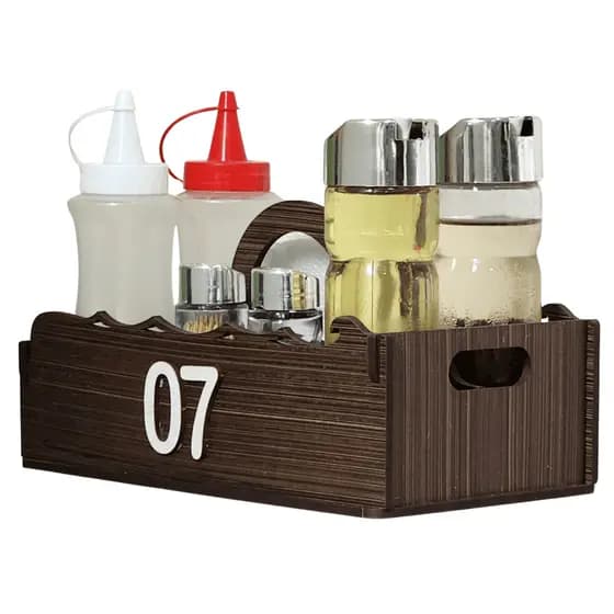 Porta Guardanapo Lanchonete Mesas Kit Com 10 Mdf Grande