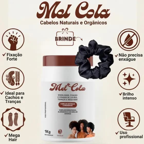 Mel Cola Cachos Naturais e Orgânicos Modelador 1kg Trihair