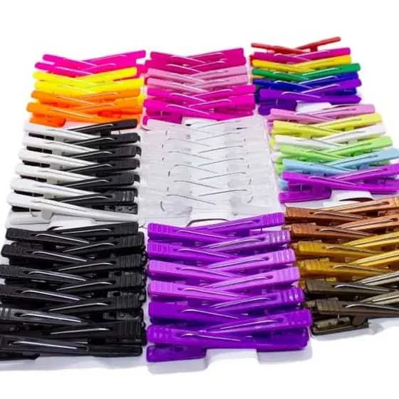 kit 120 Presilhas Jacaré Bico De Pato Para Cabelo Prendedor Cores Variadas