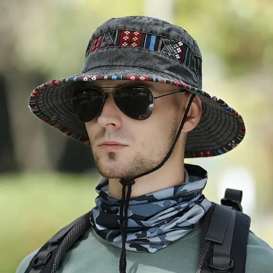 Chapéu De Sol Dobrável De Verão Ao Ar Livre Masculino , Balde Para Praia E Pesca Boonie Esportes Feminino De