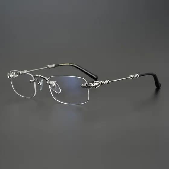 Óculos Quadrados Sem Moldura Vintage , Armações De Liga Dourada E Prateada , Lentes Transparentes De Alta Definição , Ap