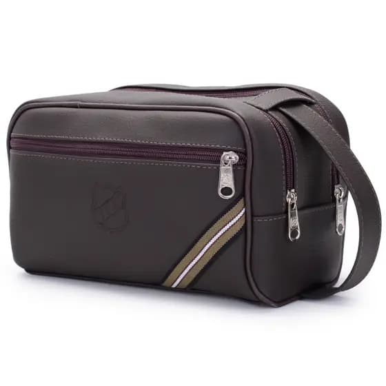 Necessaire Masculina Organizador de Mala Viagem Necessaire Feminina Porta Maquiagem Couro Sintético Impermeavél