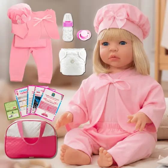 Boneca Bebê Reborn Realista Original de Silicone Menina Pode Dar Banho Envio Imediato