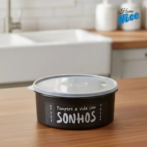 Pote Organizador Premium 1.600 ML Redondo - Plastico